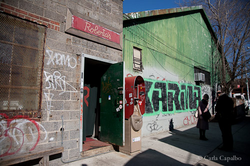 Roberta's radio The radio station is behind Roberta's, a pizza restaurant