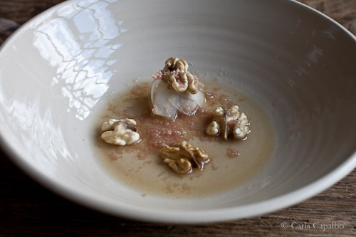 Kobe Desramaults' walnuts with celeriac and aged ham Kobe Desramaults' walnuts with celeriac and aged ham