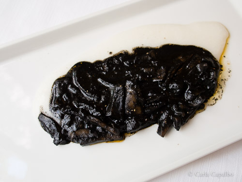 Squid with white polenta at La Capanna di Eraclio, near Ravenna Squid with white polenta at La Capanna di Eraclio, near Ravenna